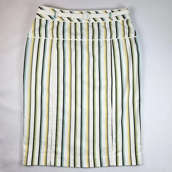 Express Design Studio Striped SKIRT Womens Size 2 Belted Pencil Multicolor - Picture 11 of 15